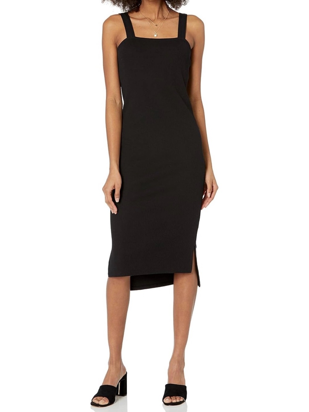 The Drop Amelia Square-Neck Strappy Bodycon Midi Tank Dress. Size XXS.